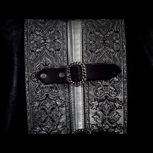 Black & Silver Leather Vest - XL