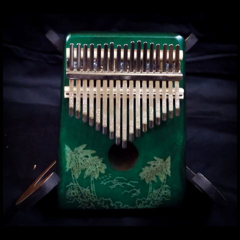 Green Kalimba - Palm Tree Design