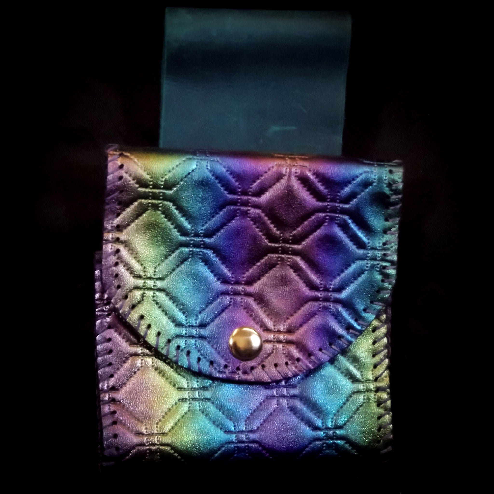 Square Belt Pouch 12.5*13cm - Iridescent Rainbow Octogan