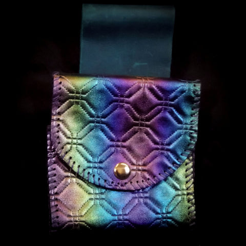Square Belt Pouch 12.5*13cm - Iridescent Rainbow Octogan