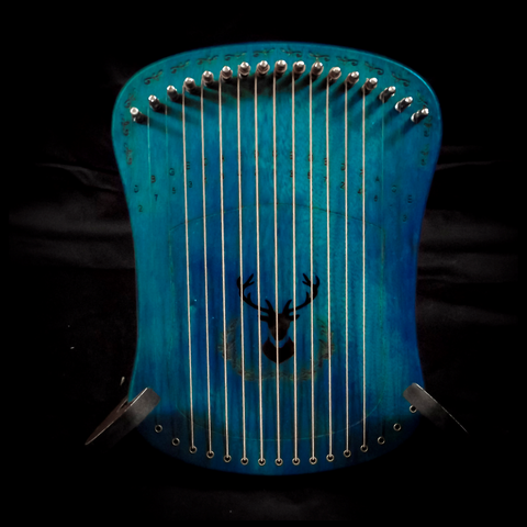 Teal Small Lyre - 17 String
