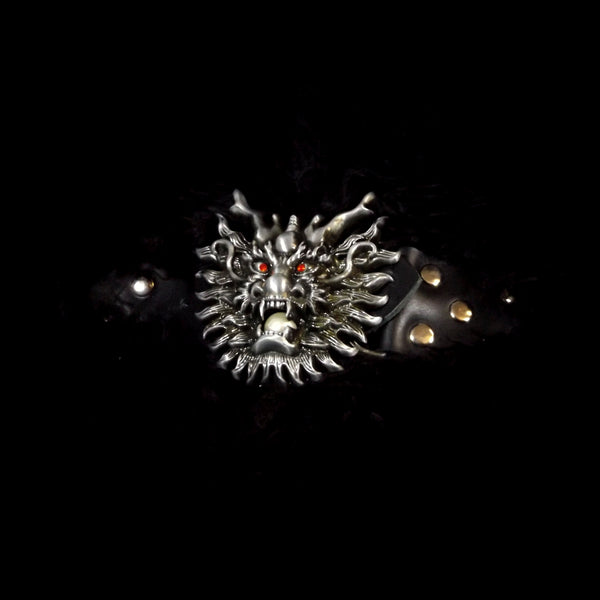 Black Sheepskin Mantle - Demon Buckle