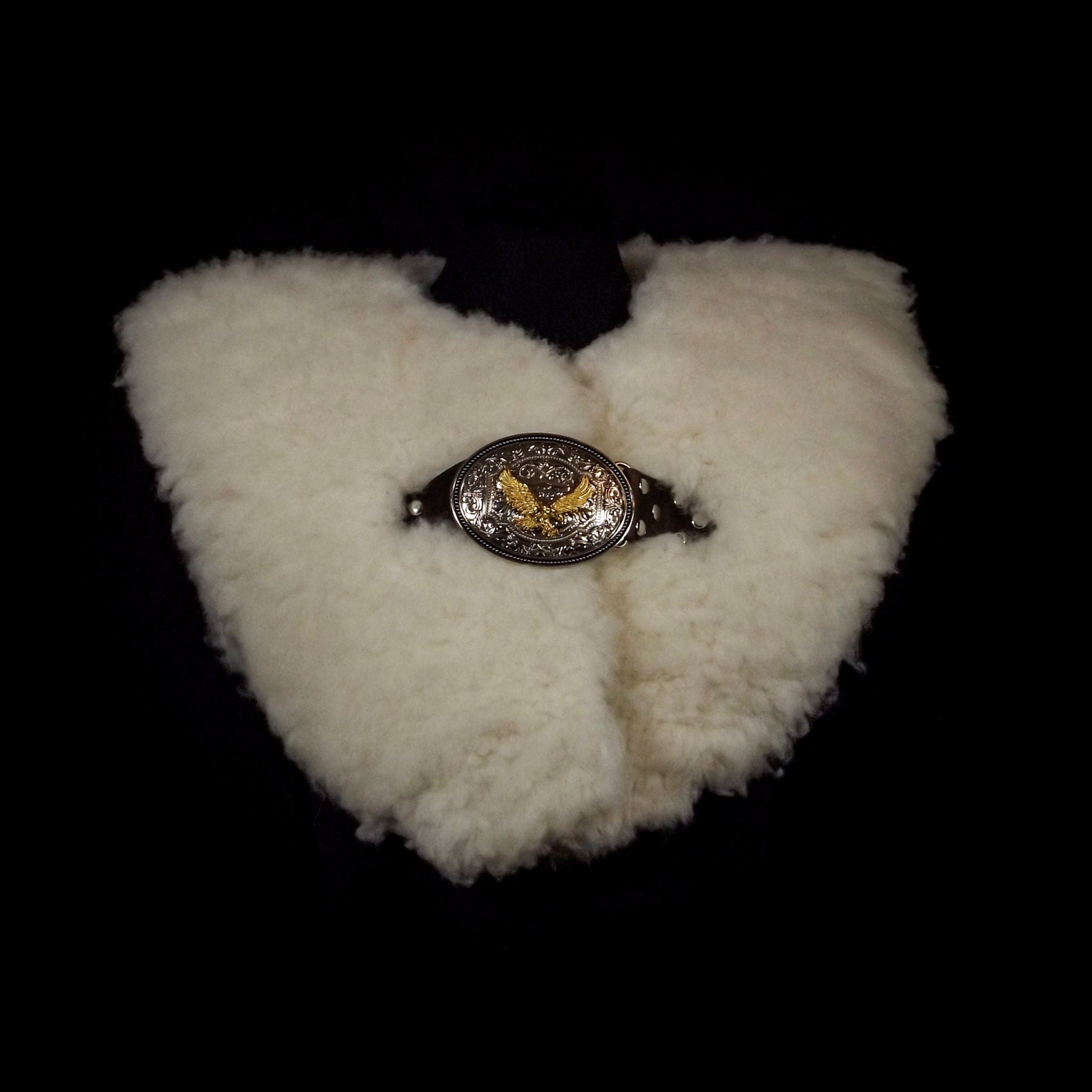 Natural Cream Sheepskin Mantle - Eagle Buckle