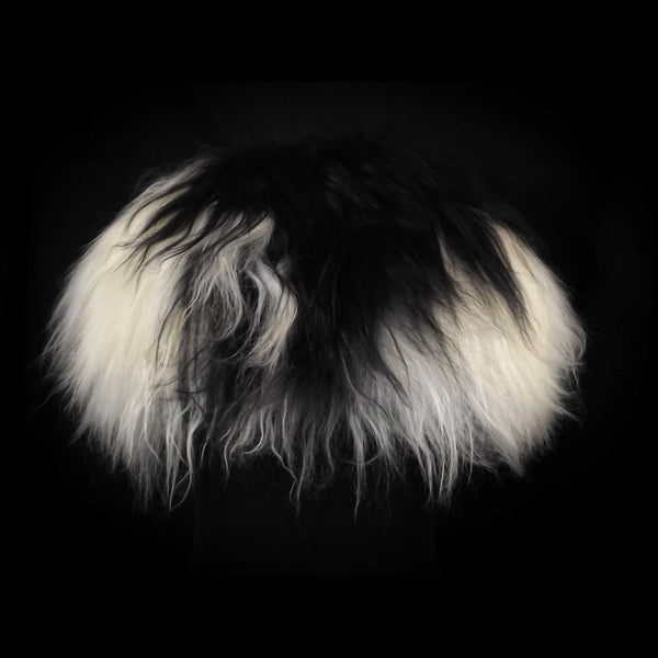 Dark Brown & Cream Icelandic Sheepskin Mantle - Floral Flourish Buckle