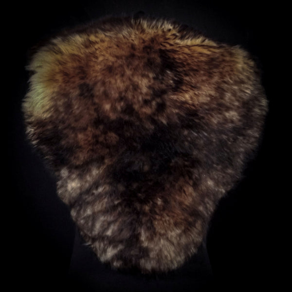 Ginger-Brown Sheepskin Mantle - Owl Buckle