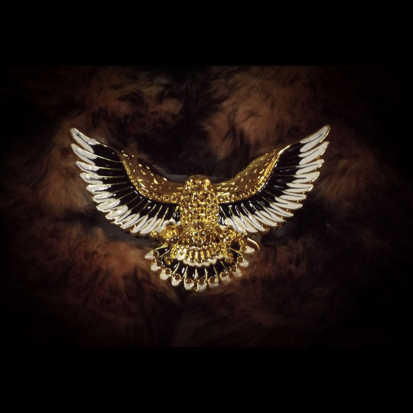 Ginger-Brown Sheepskin Mantle - Owl Buckle