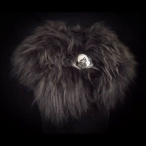 Pewter Grey Icelandic Sheepskin Mantle - Wolf Moon Buckle