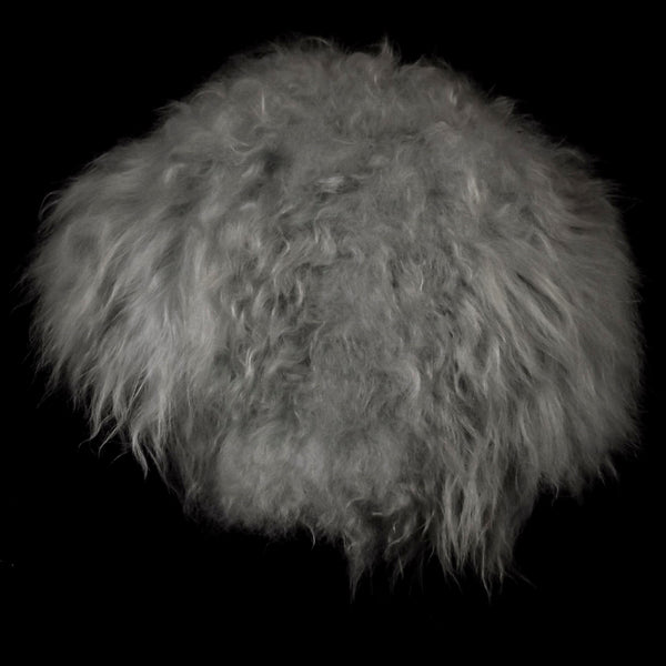 Silver Grey Icelandic Sheepskin Mantle - Boar Buckle