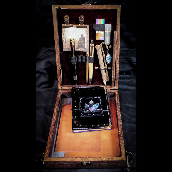 Crystal Cave Messenger Box Bag with Notebook and Stationary