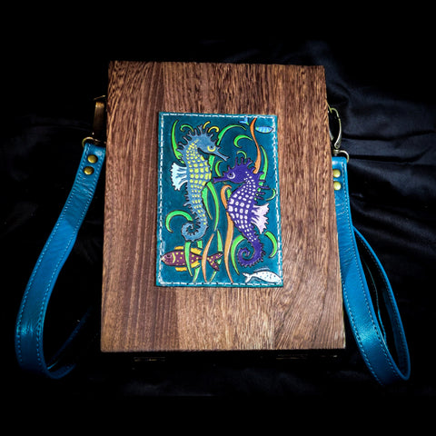 Seahorse Messenger Box Bag with Notebook and Stationary