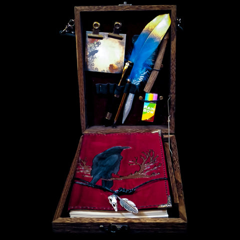 Crow Messenger Box Bag with Notebook and Stationary