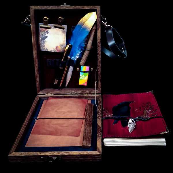 Crow Messenger Box Bag with Notebook and Stationary