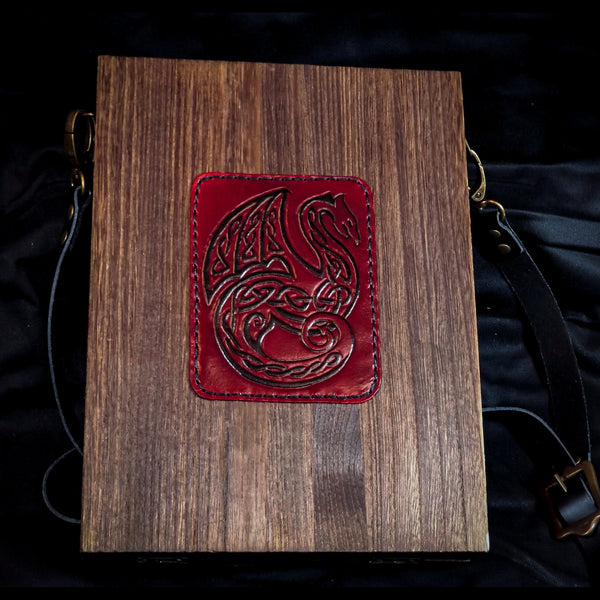 Celtic Dragon Messenger Box Bag with Notebook and Stationary