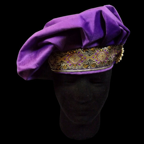 Purple Feathered Muffin Hat