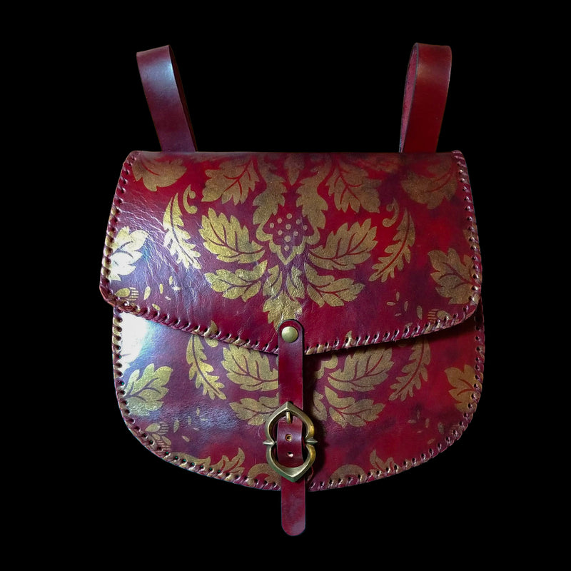 Red & Gold Damask Pouch
