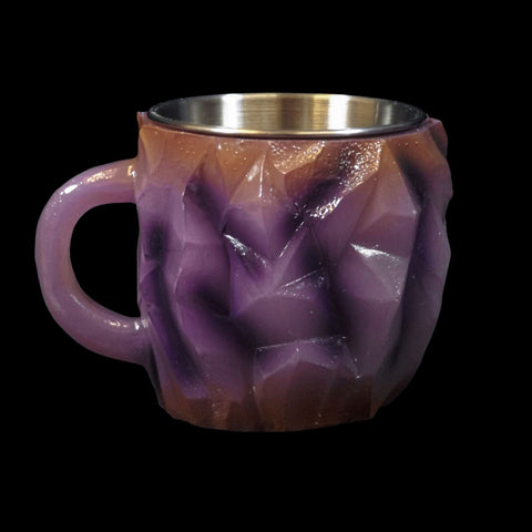 Rock Crystal Effect Small Stainless Steel & Resin Cup - Purple
