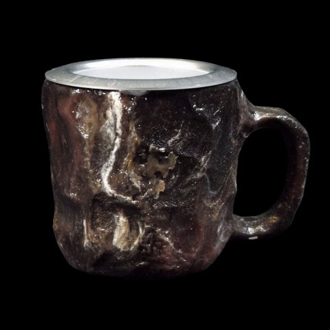 Rock Crystal Effect Small Stainless Steel & Resin Cup - Black