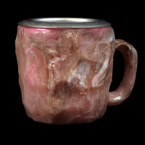 Rock Crystal Effect Small Stainless Steel & Resin Cup - Light Pink