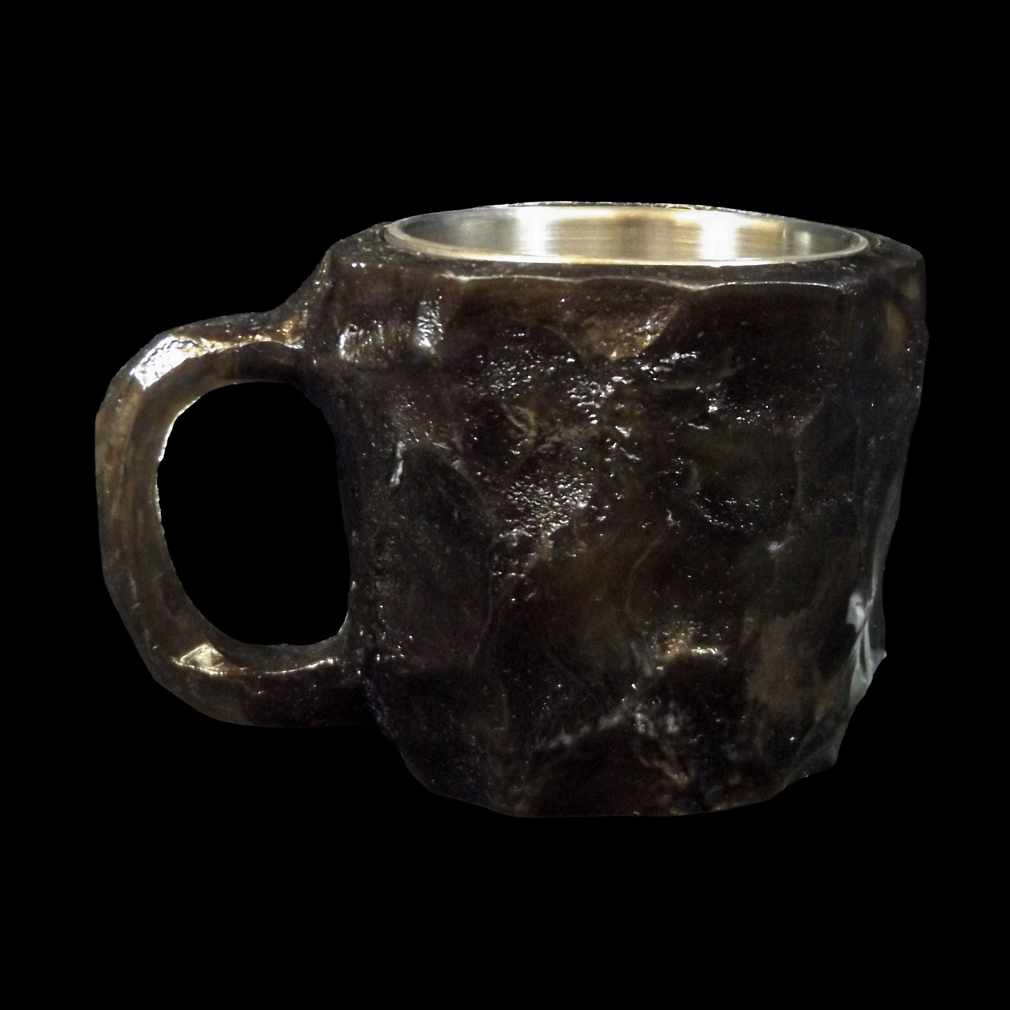 Rock Crystal Effect Small Stainless Steel & Resin Cup - Black