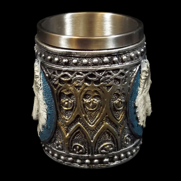 Wolf Head Stainless Steel & Resin Tankard