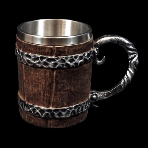 Wood Look Stainless Steel & Resin Tankard