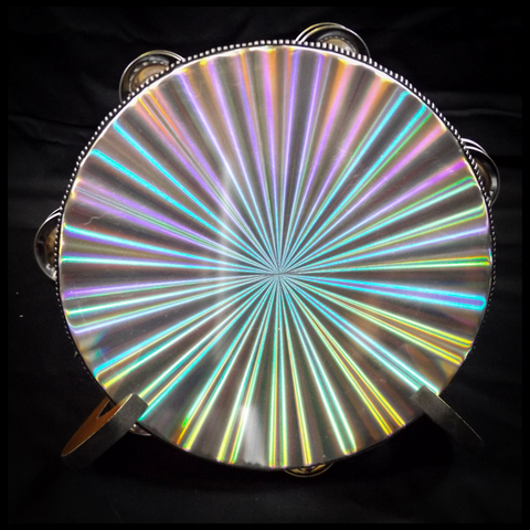Iridescent  Holographic Tambourine - 8Inches