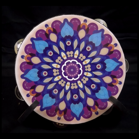 Purple Mandala Tambourine - 8Inches