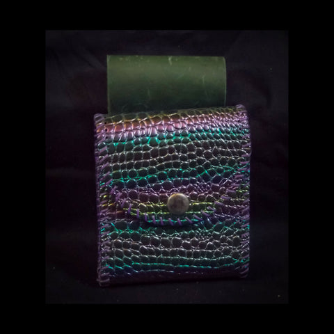 Small Square Belt Pouch 10*11cm - Iridescent Rainbow Croc Effect