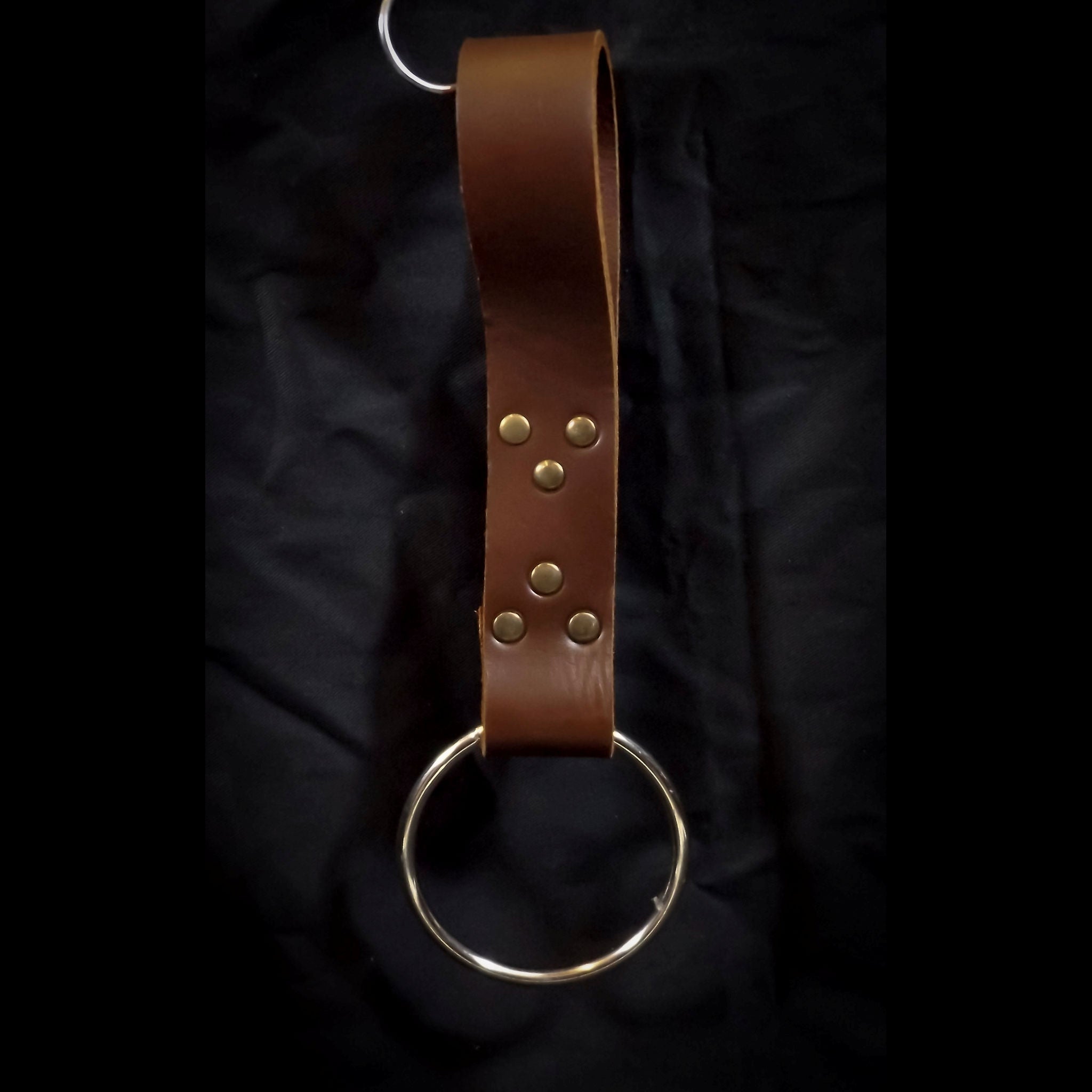 Brown Leather Weapon Ring Belt Hanger