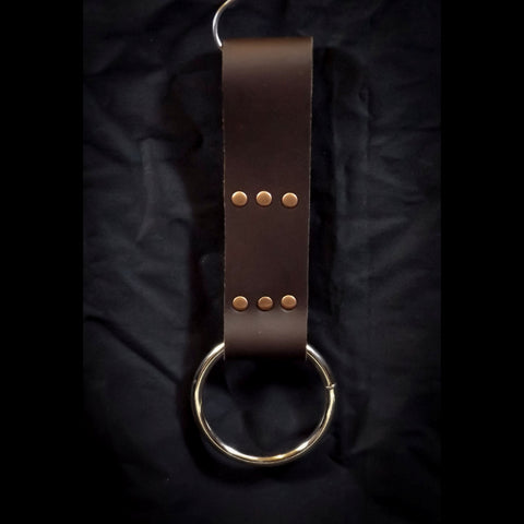 Brown Leather Weapon Ring Belt Hanger