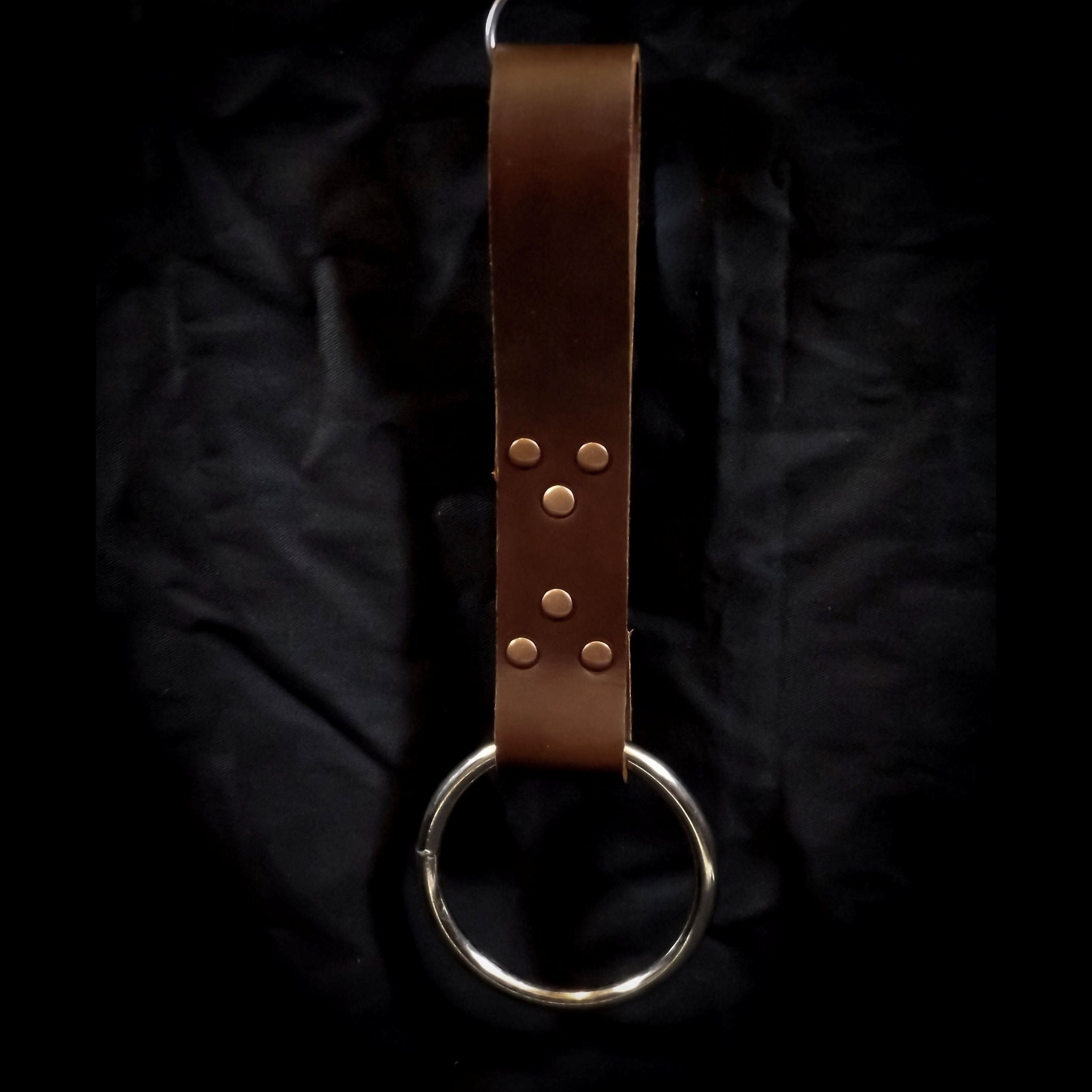 Brown Leather Weapon Ring Belt Hanger
