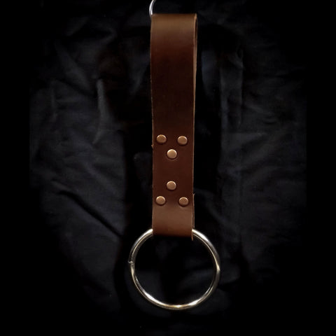 Brown Leather Weapon Ring Belt Hanger
