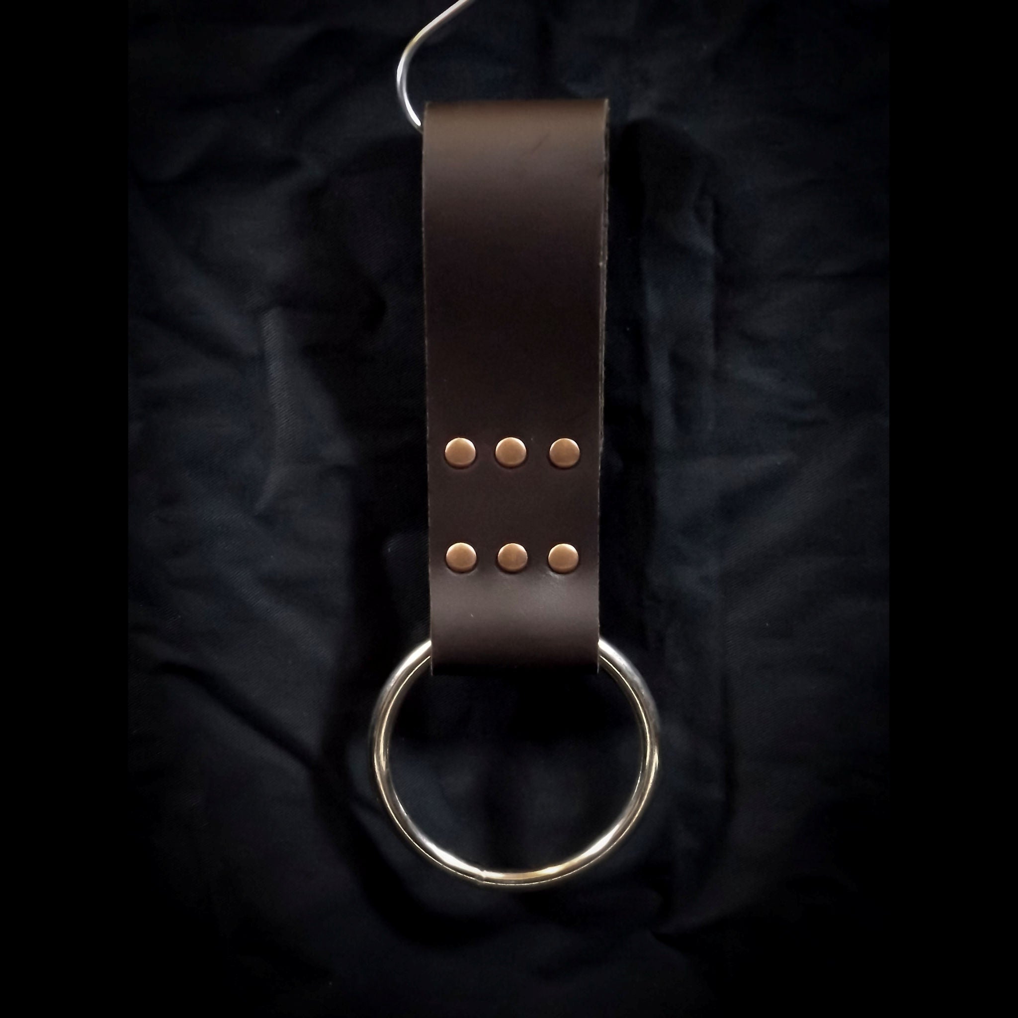 Brown Leather Weapon Ring Belt Hanger