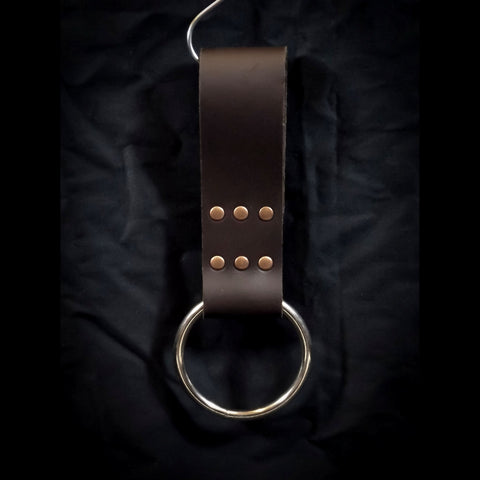 Brown Leather Weapon Ring Belt Hanger